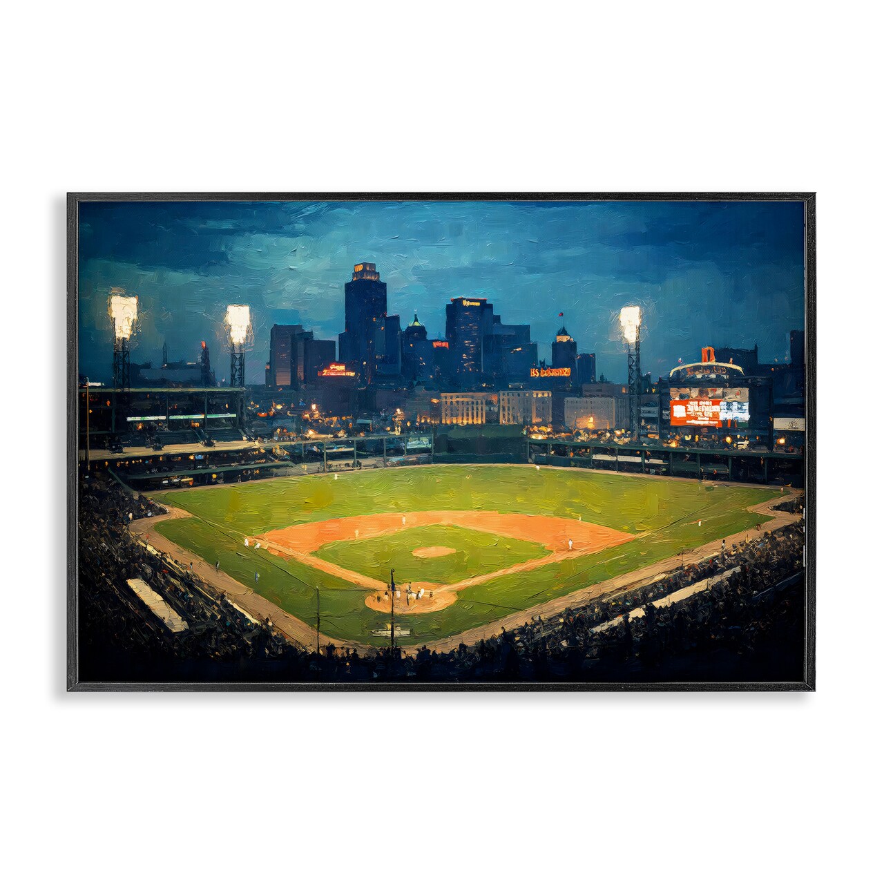 Stupell Industries Baseball Stadium at Night Framed Giclee, design by Arlington Prints